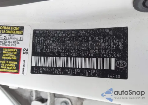 2025 Toyota Camry Se z USA, uszkodzony, nr VIN 4T1DBADK8SU002048